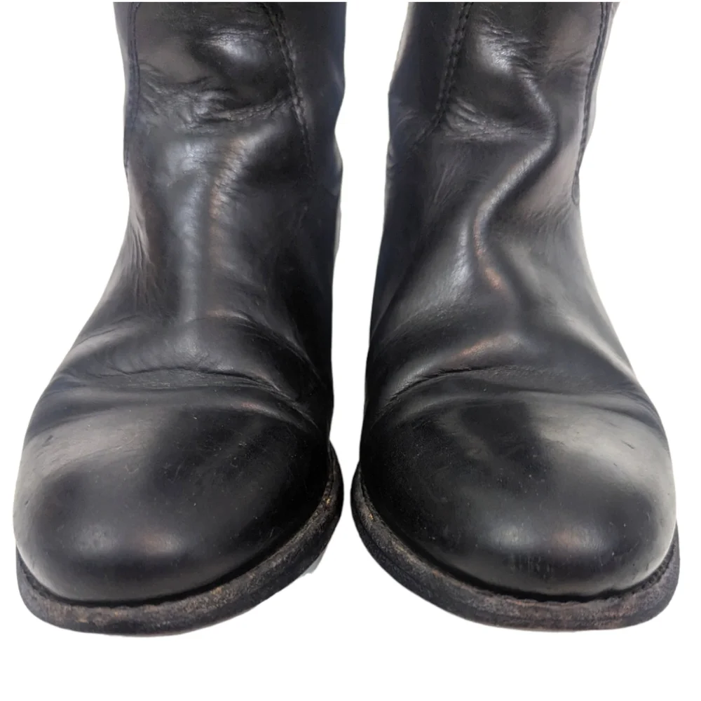Frye Melissa Button Tall Leather Riding Boots Equestrian Boot Womens 7.5 Black - Picture 6 of 15
